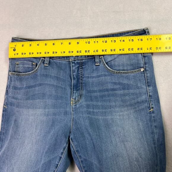 Pilcro and the Letterpress Jeans Womens 32 Blue Script Two Tone Step Raw Hem - Picture 9 of 12